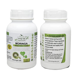 Pure Organic Moringa Capsules x 120 with added Turmeric - Image #1